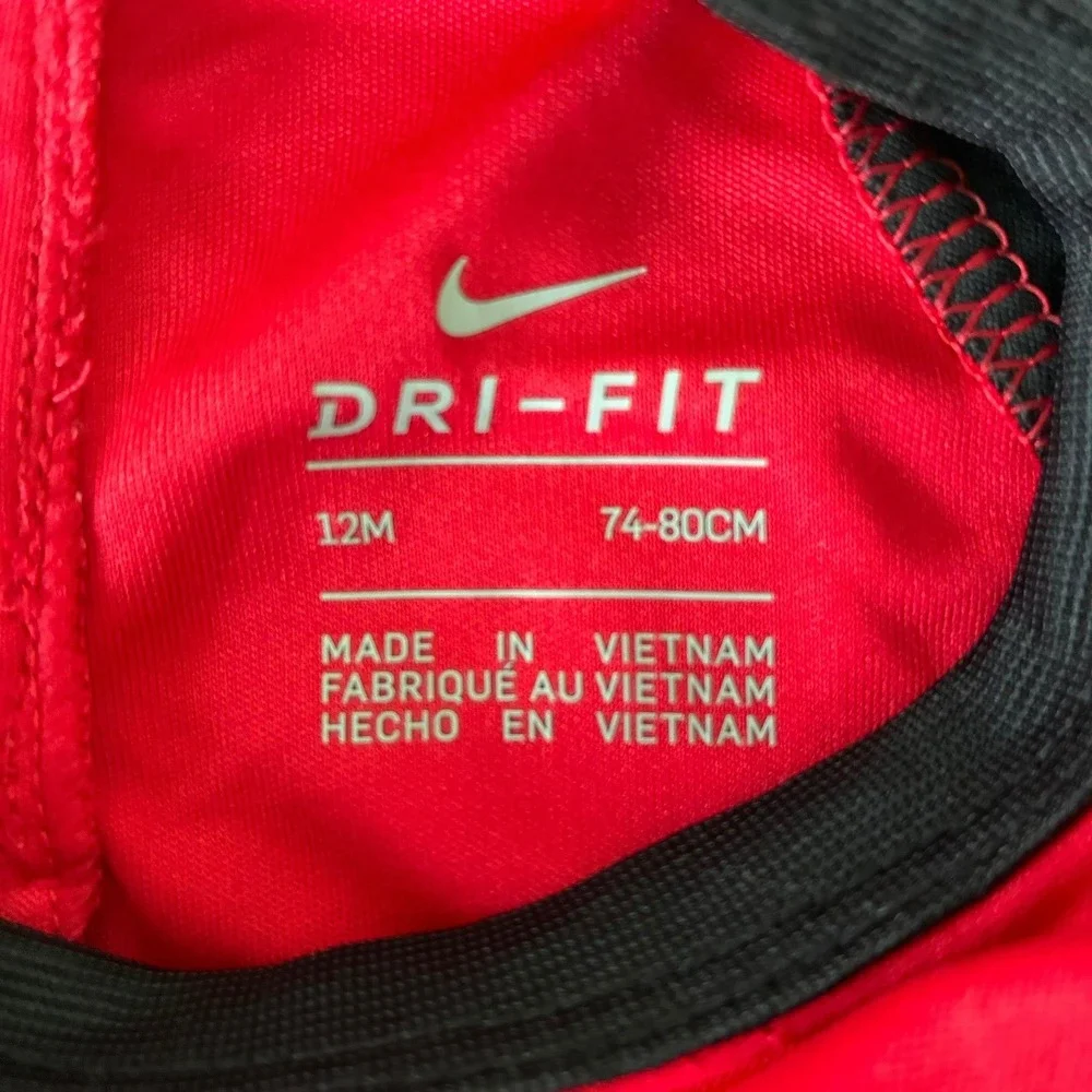 Nike Dri-FIT Baby Bodysuit Red Black Nothin But Naps Long Sleeve 12M J238-023